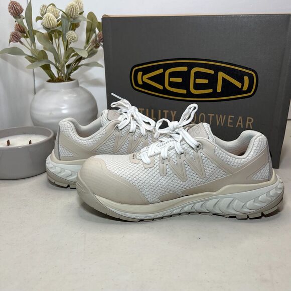 Keen Utility Dillon Carbon Toe Sneakers Work and Safety Silver Birch Women's 6 W - Picture 7 of 11